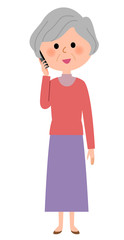 シニア女性　電話