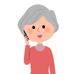 シニア女性　電話