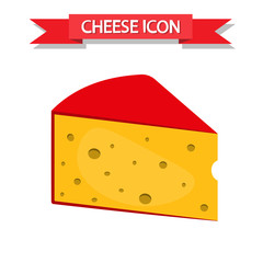 Cheese icon on white background. Vector illustration