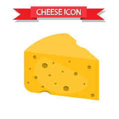 Cheese icon on white background. Vector illustration