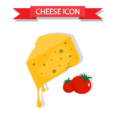 Cheese icon on white background. Vector illustration