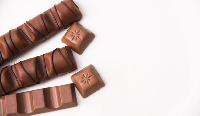 Mix of chocolate on table