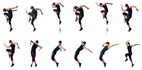 Muscular dancer isolated on white