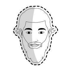 face handsome hipster young man icon image black line vector illustration design