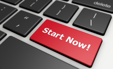 Fototapeta premium Start Now Computer Keyboard