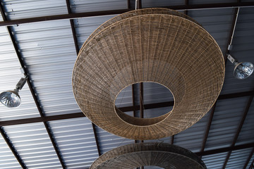 weave lamp on ceiling
