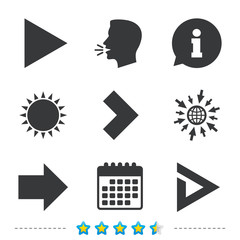 Arrow icons. Next navigation signs symbols.