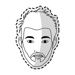 face handsome young man icon image black line vector illustration design