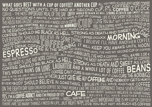 Typographic Vector Background With Sayings About Coffee