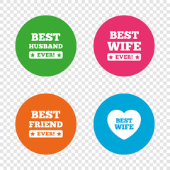 Best wife, husband and friend icons.
