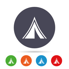 Tourist tent sign icon. Camping symbol.