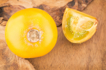 Lulo tropical fruit (Solanum quitoense)