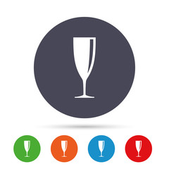 Glass of champagne sign icon. Alcohol drink.