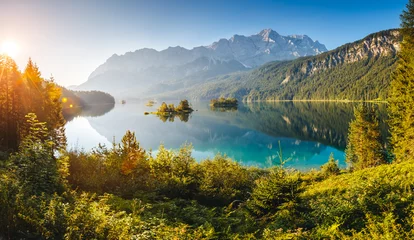 Fototapeten schöner Alpensee © Leonid Tit