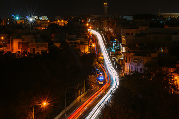 Road in Malta in the night