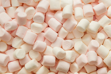 Marshmallows. Background or texture of mini marshmallows.