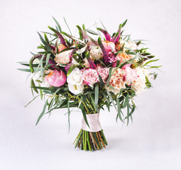 Spring bouquet on white background