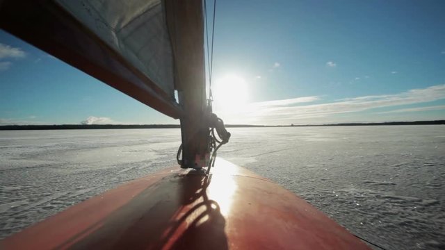 Riding on the high speed iceboat