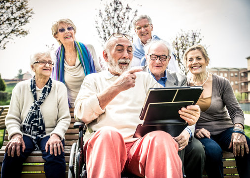 Senior people in a retirement home