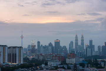 Hazy Sunset Kuala Lumpur City from afar