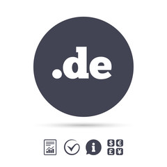 Domain DE sign icon. Top-level internet domain.