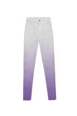 high waisted white grey purple gradient jeans pants, isolated