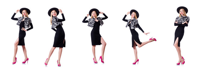 Tall model isolated on the white