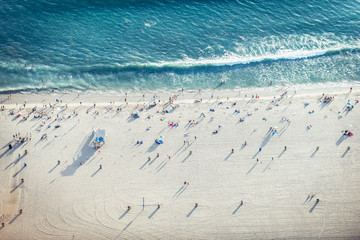 Santa Monica beach, view from helicopter