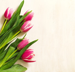 Obraz na płótnie Canvas Bouquet of pink tulips.