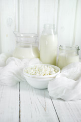 Fresh milk and cottage cheese