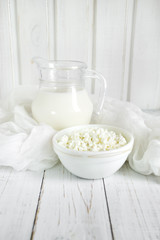 Fresh milk and cottage cheese