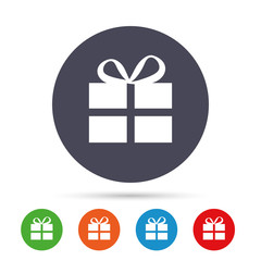 Gift box sign icon. Present symbol.