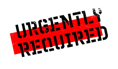 Urgently Required rubber stamp. Grunge design with dust scratches. Effects can be easily removed for a clean, crisp look. Color is easily changed.
