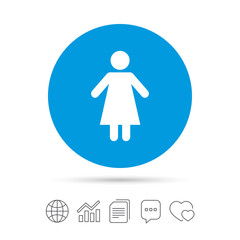 Female sign icon. Woman human symbol.