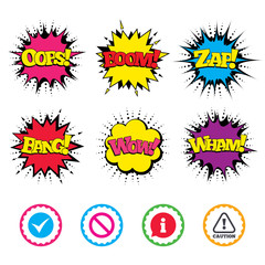 Information icons. Stop prohibition symbol.