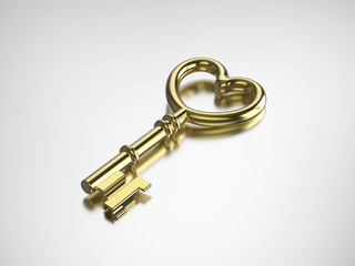 3D illustration gold key