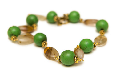 Nice elegant necklace isolated on white background