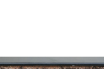 Empty top of Black natural stone, granite stone,marble table isolated on white background. can use...