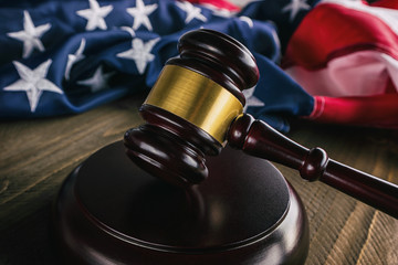 Gavel and american flag