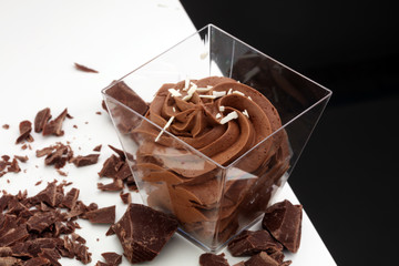 Chocolate mousse with a chocolate swirl