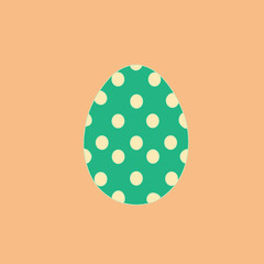 Green Easter Egg.  Illustration. Flat Colors.