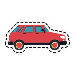small red car icon image vector illustration design