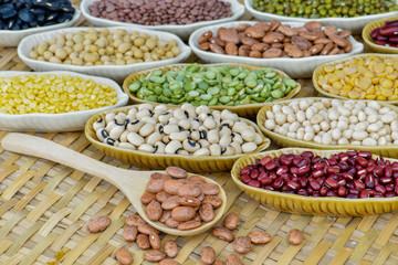 Prepared multicolor dired legumes for cooking