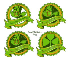 Set of Typographic Design Badges for Saint Patrick's Day