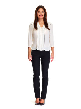 Business woman white background