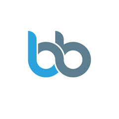 Initial letter bb modern linked circle round lowercase logo blue gray - obrazy, fototapety, plakaty