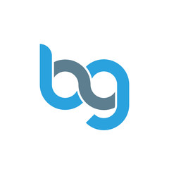Initial letter bg modern linked circle round lowercase logo blue gray