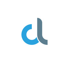 Initial letter cl modern linked circle round lowercase logo blue gray