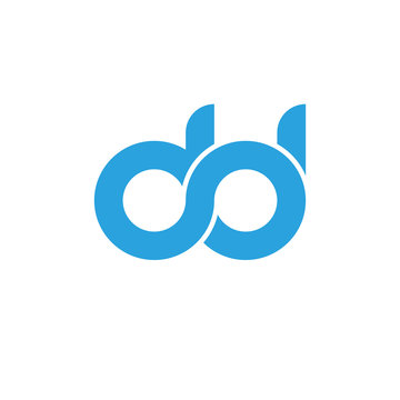 Initial letter dd modern linked circle round lowercase logo blue gray