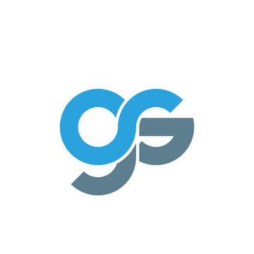 Initial letter gs modern linked circle round lowercase logo blue gray
